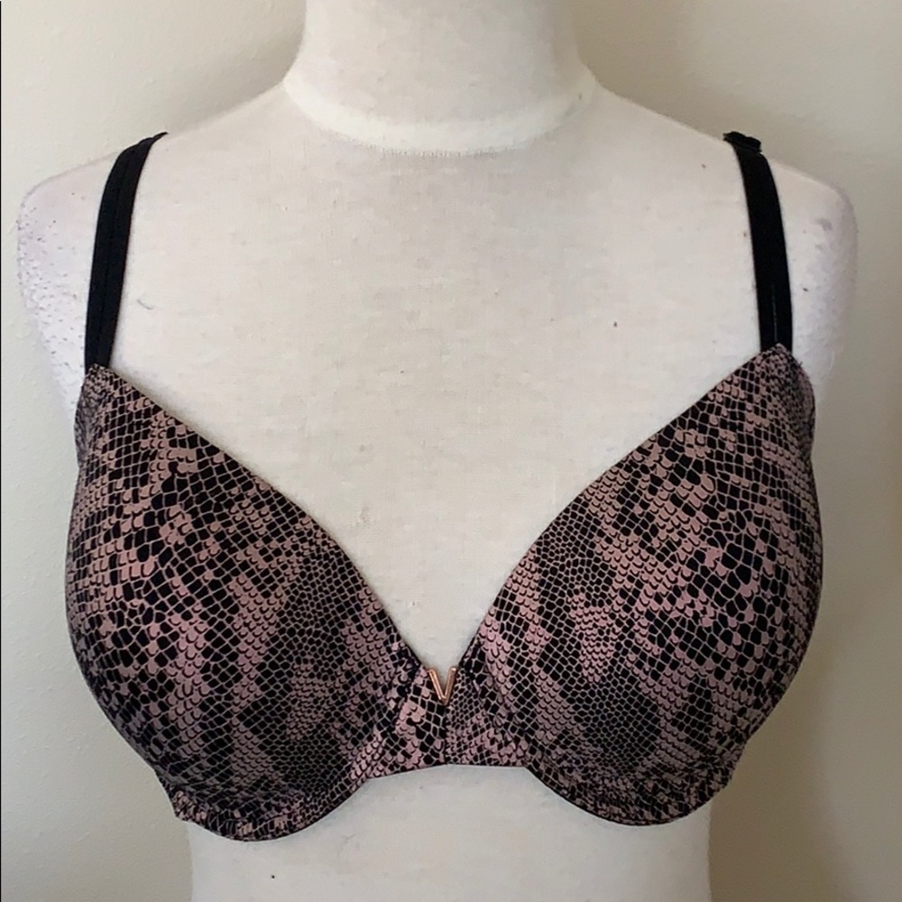 Victoria's Secret Pink and Black Snake Print T-Shirt Bra